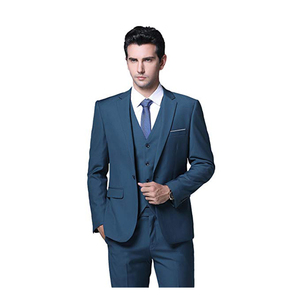 <span class=keywords><strong>Traje</strong></span> ajustado <span class=keywords><strong>de</strong></span> 3 piezas para hombre, Aqua chaqueta <span class=keywords><strong>azul</strong></span> con un botón, <span class=keywords><strong>chaleco</strong></span> y pantalones, trajes <span class=keywords><strong>de</strong></span> negocios, novedad - Product Image 4
