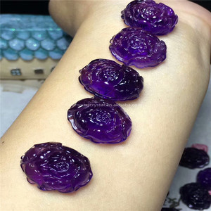 Fornitura Spot Violet Uruguay Ametista rosa carving per il Braccialetto Dei Pendenti <span class=keywords><strong>Della</strong></span> Collana per la <span class=keywords><strong>guarigione</strong></span> - Product Image 2