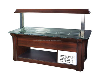Guangzhou fabricante oem marmol tipo <span class=keywords><strong>isla</strong></span> salad <span class=keywords><strong>bar</strong></span> de <span class=keywords><strong>la</strong></span> barra de madera refrigerador con ce certificado - Product Image 4