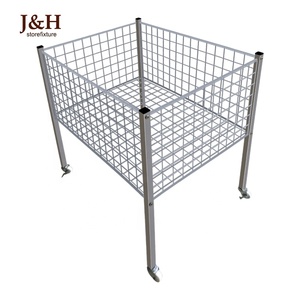 超市促销展览展示金属网网篮零售矩形网格垃圾箱 - Product Image 2