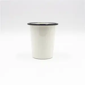 12oz 16oz Navy blue color enamel camping coffee mug with white custom print