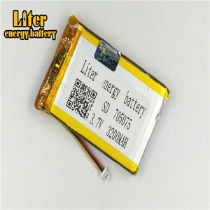Connector 1,0-<span class=keywords><strong>3</strong></span> p lithium battery <span class=keywords><strong>3</strong></span>,7 V 705075 3200 mAh high density flat lipo lithium polymer battery Li ion battery - Product Image 2