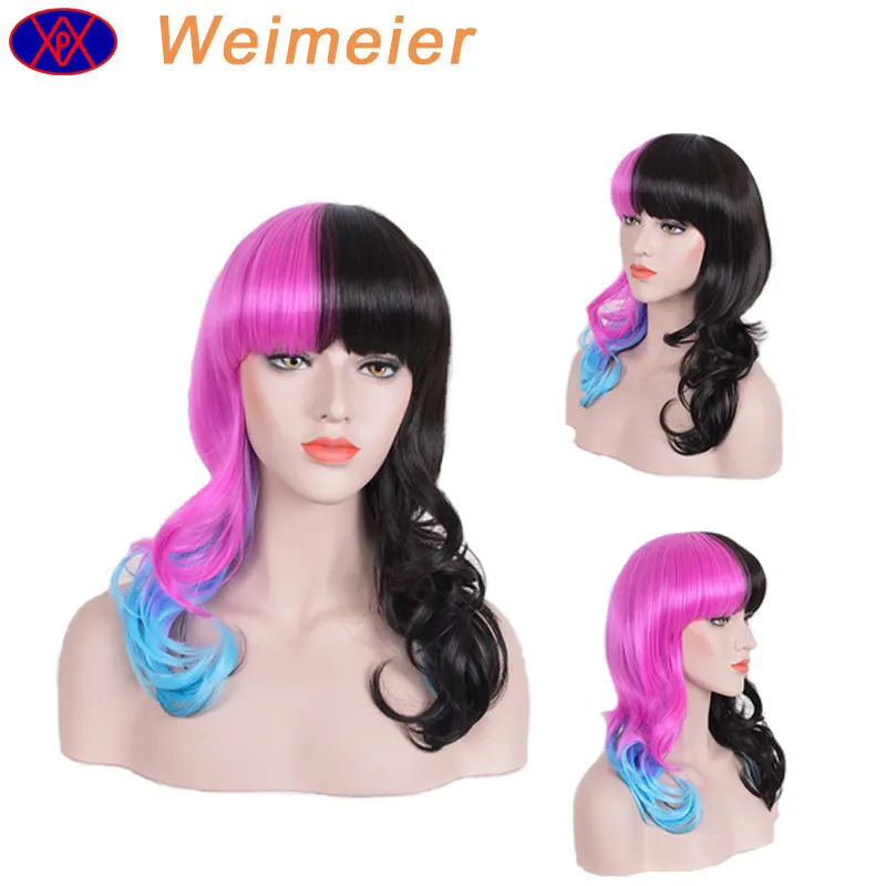 Extensions de cheveux perruque mode trois couleurs populaire Melanie Martinez styles de cheveux femmes fibre synthétique pour cosplay perruque