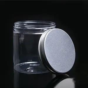 アルミ製スクリューキャップ付き透明PETプラスチックボトル