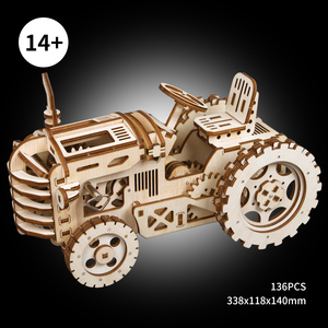 Jouet éducatif en <span class=keywords><strong>bois</strong></span> 3D certifié CPC Robotime <span class=keywords><strong>Rokr</strong></span> LK401, modèle de tracteur, puzzle à assembler pour enfants - Product Image 3