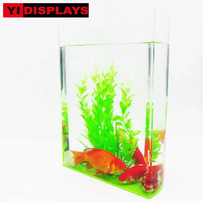 Halve cirkel desktop aquarium acryl mini aquarium aquaponics aquarium