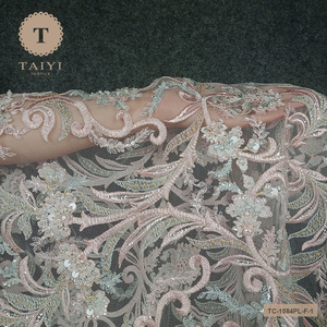 Phong Cách Mới Nhất 2021 Couture Pháp Ren Đính Cườm Vải Ren Thêu Màu Hỗn Hợp - Product Image 6