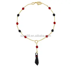 Nuevo Diseño, Brazalete de Ojo Turco Simulado Azabache, Chapado en Oro de 18k - Product Image 1