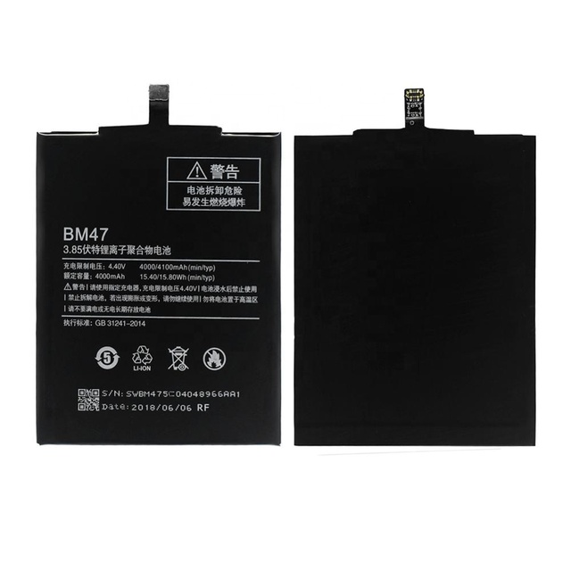 Original Replacement Lithium Battery for Xiaomi Redmi 3 3S 3X Redmi3 Hongmi BM47 Genuine Phone Battery 4000mAh 3.85V