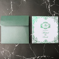 Chic Design Luxus Hardcover Clear Plexiglas Dunkelgrüne Folie Box Einladung für Hochzeit Geburtstags veranstaltungen