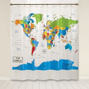 2024 trasparente stampa digitale trasparente impermeabile mappa del mondo africano PEVA <span class=keywords><strong>tenda</strong></span> da <span class=keywords><strong>doccia</strong></span> per il bagno - Product Image 2