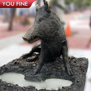 Fontana Decorativa da Giardino con Scena Cinematografica Famosa, Maiale dei Desideri in Ottone, Scultura di Cinghiale in Bronzo - Product Image 3