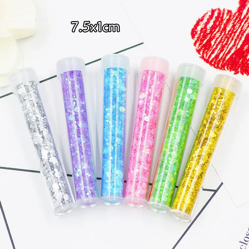 2019 DIY Flaschen rohr Glitter für Schleim Kit 10ml Glitter Pulver