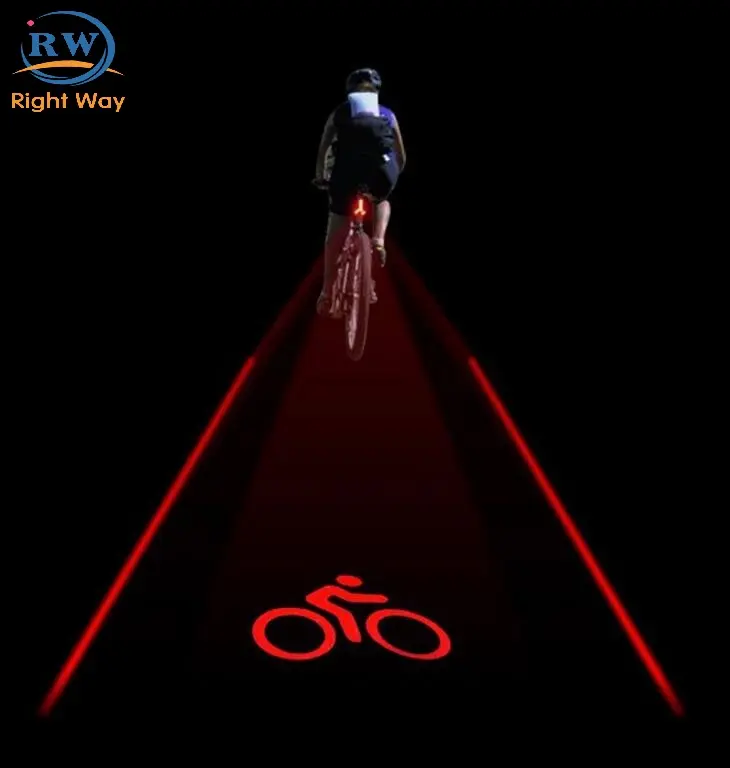 Lâmpada traseira laser de bicicleta, novo design, ciclismo, ao ar livre, luz traseira