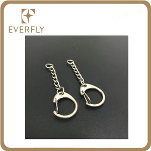 Acero níquel color <span class=keywords><strong>D</strong></span> gancho llavero con anillo extremo - Product Image 3