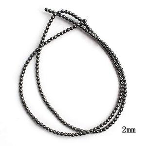 <span class=keywords><strong>Perles</strong></span> en vrac de hématite naturelle de qualité AA, rondes, brillantes, taillées en briliant, facettées, 2 mm - Product Image 3