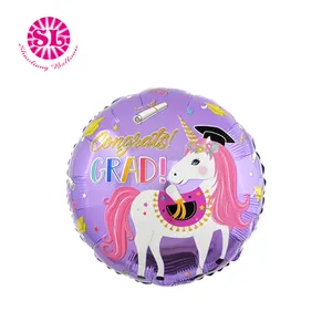 Professional Desgin Globos GRAD Party Decoration Custom 18 inch Advertising Round Foil Balloon For Party Decoration