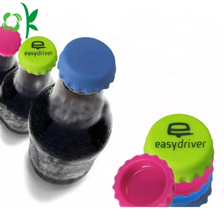 OKSILICONE OEM Custom Logo Silicone Beer Bottle Stopper Food Grade Reusable Unbreakable Sealer Covers Wine Stoppers