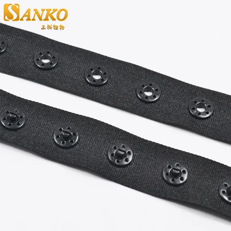 Hot sale branding Sanko plastic snap button tape for baby's garment factory sale directly