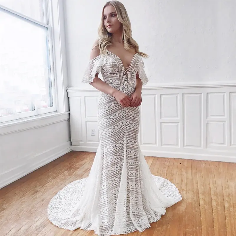 Taobao Bridal Bruiloft Gast Mermaid Trouwjurk Bruidsjurk