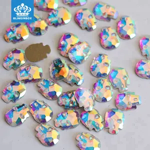 High Quality 3d Nail Decoration Nail Art Flatback Crystal SkullためNail Rhinestone Decoration