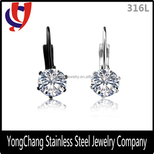 Fantaisie acier inoxydable zirconite goujon boucle d'oreille bijoux <span class=keywords><strong>costume</strong></span> oreille piercing goujon bijoux - Product Image 6