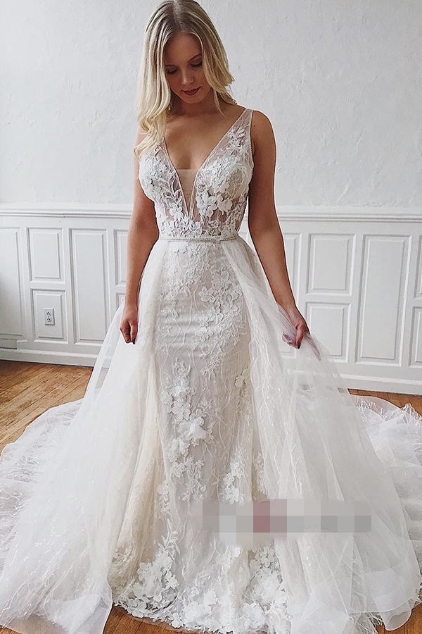 chinese dress ladies 3D Flower Boho Wedding Dress main image 0