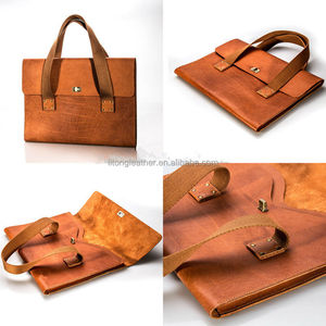Haute qualité légumes tan ordinateur portable en cuir sac cartable - Product Image 1