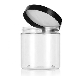 Round Plastic Container Plastic 500ml Food Grade Empty Clear Pet Round Cylinder Jar Plastic Container With Lid