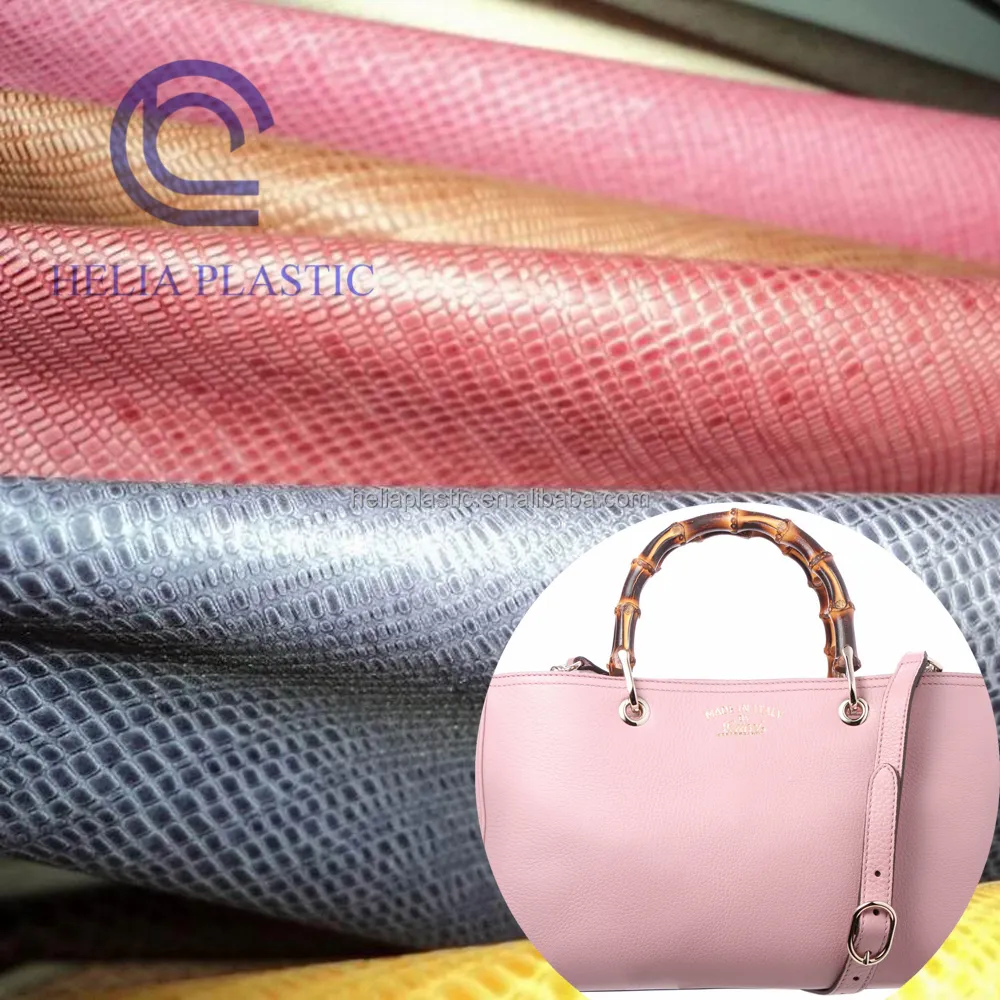 Chinese Helia Company PVC Bag waterproof material PVC knitted rexine fabric artificial leather for bags