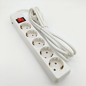 Safty 5 Outlets Europäischen Stecker mit Überlast Schutz Verlängerung Elektrische Buchse 16A/220 v Power Streifen - Product Image 3