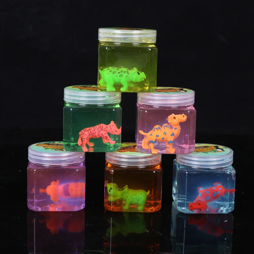 ZQX24 new2019 soft transparent diy crystal dinosaur toys animal slime