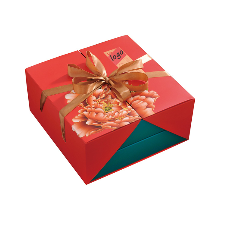 Роскошная пищевая Индивидуальная коробка mooncake с лентой