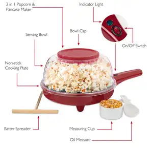 Fashion style 2 in 1 electric crepe and popcorn maker making crepe and popcorn on TV show