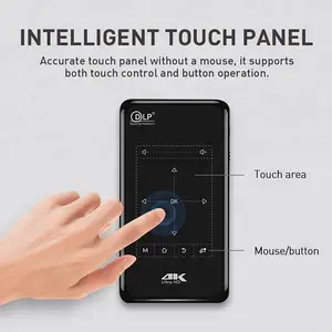 2018 4K Texas Instruments DLP mini Projetor Pico com Painel Sensível Ao Toque