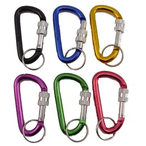 25kn rock climbing carabines aluminium custom mini carabiner DuraStark Bulk D Shape Locking Clips