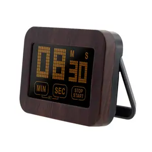 Houten Patroon Grote Display Countdown Timer Touch Elektrische Digitale Panel Mount Grappige Digitale Display Timer