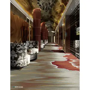 Tappeto da parete a parete stampato in Nylon 3D di lusso personalizzato con materiale in Nylon personalizzato 100 Pp Materia Lobby Jacquard di lusso floreale Pa