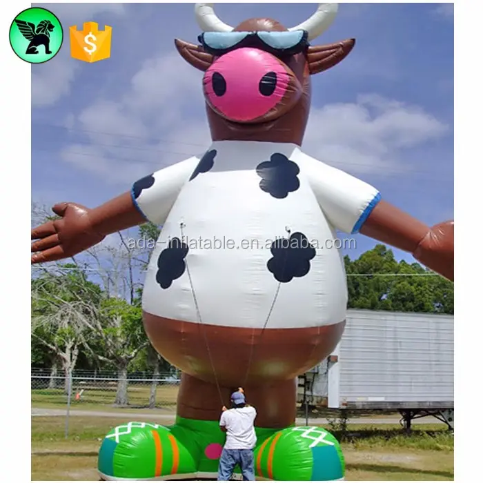 Bull inflável gigante para decoração, temporada de esporte, festa, decoração, vaca inflável st202