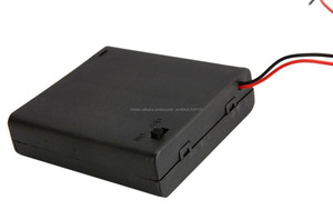 4x1.5 V AA (UM-* 4) Battery Case Holder Nero w Cap Whith On/Off - Product Image 1