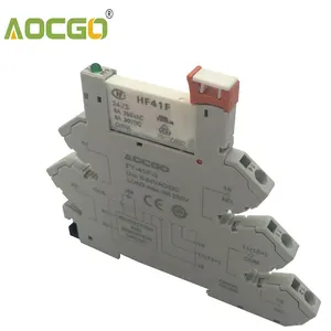 6A 24 V 超薄继电器安装在带 LED 和保护电路的螺丝插座上 24VDC/AC