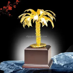 Cadeaux de palmier en métal et laiton, 1 pièce, décoration de bureau, tricot doré