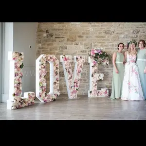 Decorazione di cerimonia nuziale fiore artificiale, 3d di grandi dimensioni del fiore di amore lettere per le forniture di nozze
