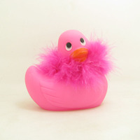 Masseur électrique en plastique vibrant étanche sans BPA, canard avec plume, masseur OEM, jouet pour animaux