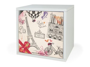 Mallette de rangement décorative en carton de style voyage avec porte - Product Image 5