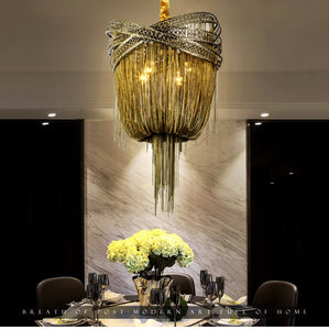 Lustre en aluminium italien MEEROSEE, luminaire en bronze, chaîne suspendue, <span class=keywords><strong>suspension</strong></span> à pampilles, lampe MD50086209 - Product Image 2