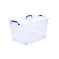 Conteneurs de stockage en plastique transparent rigide de 10L à 250L avec couvercle, boîtes de rangement transparentes avec couvercles, boîte de rangement en plastique de 49 litres