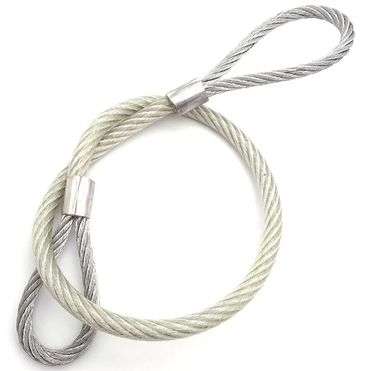 High breaking load customized available Galvanized Steel Wire Rope Sling with the two loop