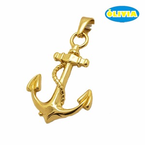 Desain unik emas kapal jangkar berlayar stainless steel kalung liontin - Product Image 5