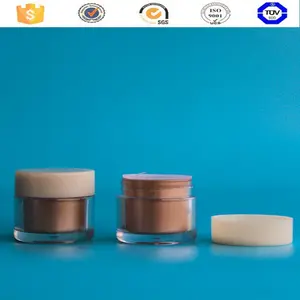 1/2 Oz Hình Bầu Dục Nhựa PS Rỗng Mỹ Phẩm Jar Với Đôi Tường